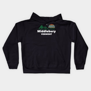 Mountain Sunset Flying Birds Outdoor Middlebury Vermont Kids Hoodie